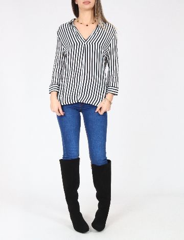 Bluza Bershka, alb/negru