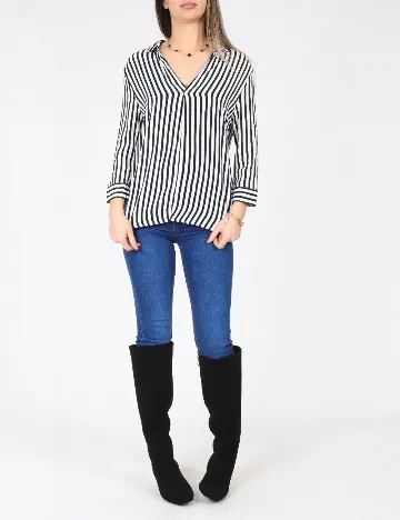 Bluza Bershka, alb/negru Alb