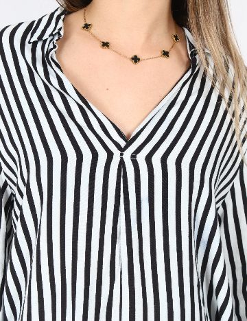 Bluza Bershka, alb/negru