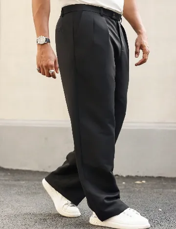 Pantaloni SHEIN Plus Size Men, negru Negru