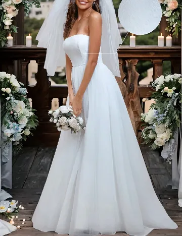 Rochie lunga Ever-Pretty, alb