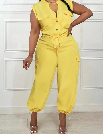 Salopeta SHEIN CURVE, galben