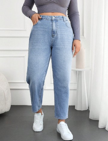 Blugi Zaroli Plus Size, albastru