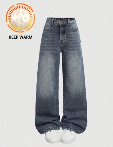 Blugi Shein Kids, albastru Albastru