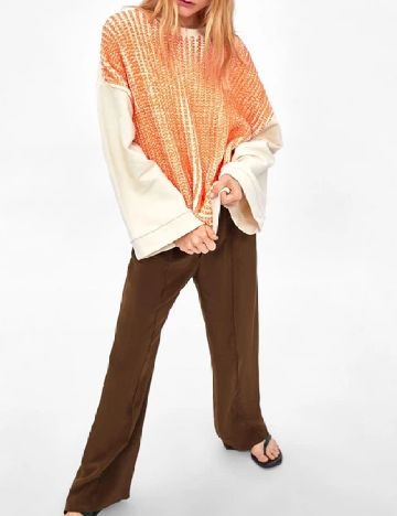 Bluza Zara, crem/portocaliu