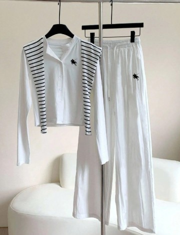 Compleu SHEIN, alb/negru