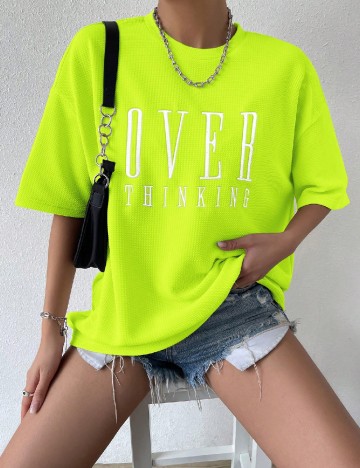Tricou Oversize SHEIN, verde neon