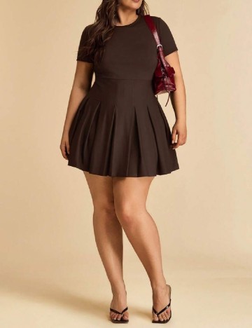 Rochie scurta SHEIN CURVE, maro