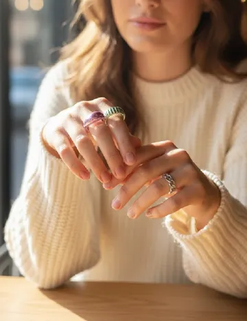 Set Inele 3 bucati Bershka, mix culori