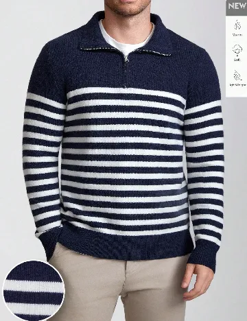 Pulover SHEIN, bleumarin/alb Albastru