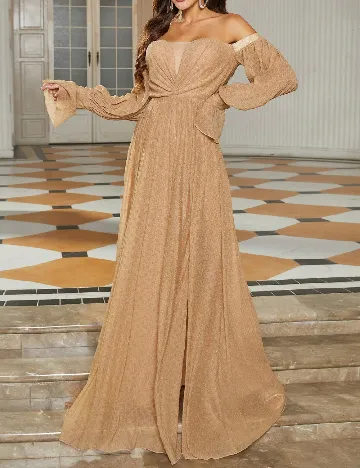 Rochie lunga Miss ord, crem Crem