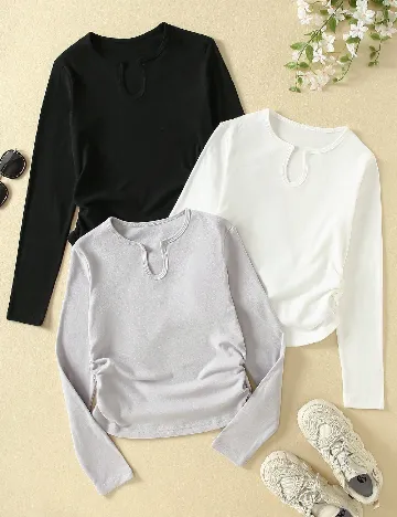 Set bluze 3 bucati Shein Kids, mix culori Mix culori