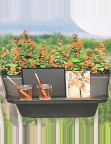 Ghiveci de flori pentru balcon, negru