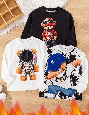 Set bluze 3 bucati Shein Kids, mix culori Mix culori