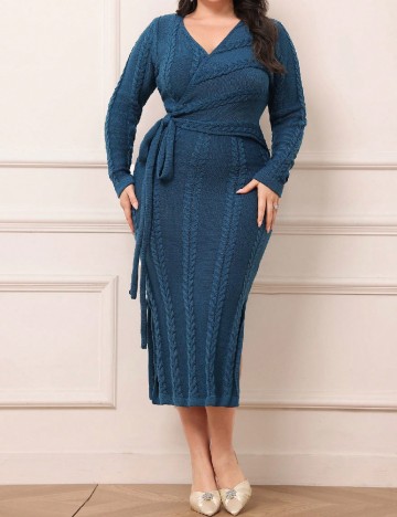 Rochie medie SHEIN CURVE, turcoaz