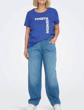 Tricou Only Carmakoma, albastru Albastru