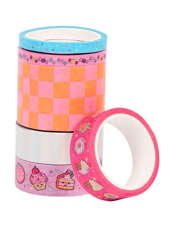 Set banda adeziva decorativa Washi 6 bucati ACTION, mix culori Mix culori