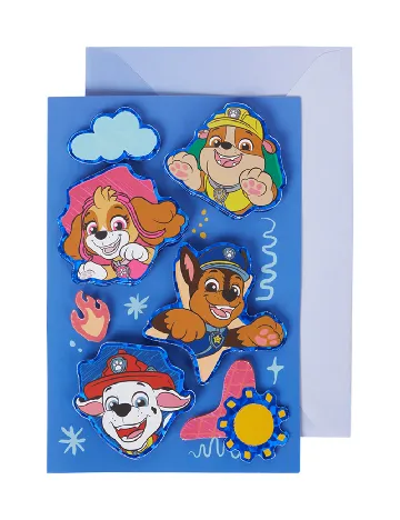 Felicitare A5 Paw Patrol W&O Products, albastru