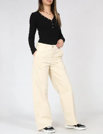 Pantaloni LMTD, ecru Alb