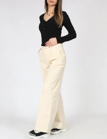 Pantaloni LMTD, ecru Alb