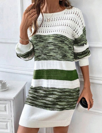 Rochie scurta SHEIN, ecruverde