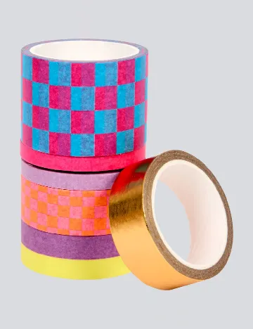 Set banda adeziva decorativa Washi 6 bucati ACTION, mix culori Mix culori