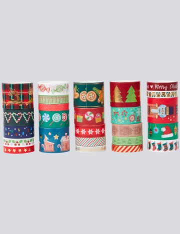 Set banda adeziva decorativa Washi AVEC, mix culori
