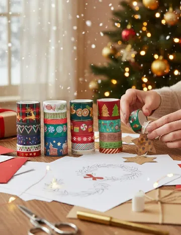 Set banda adeziva decorativa Washi AVEC, mix culori Mix culori