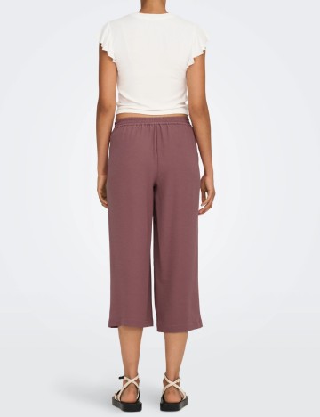 Pantaloni trei sferturi Only, roz pudra