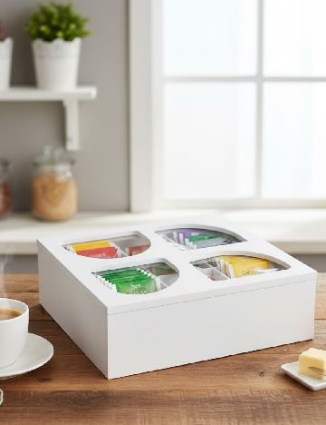 Cutie de depozitare pentru ceai ACTION, alb