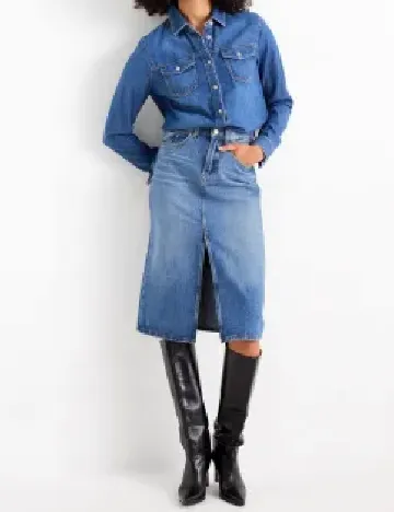 Fusta C&A, albastru Albastru