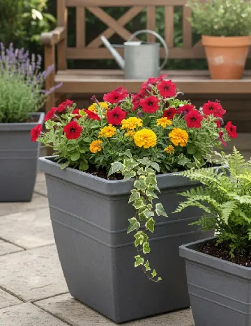 Ghiveci ACTION, gri inchis Gri