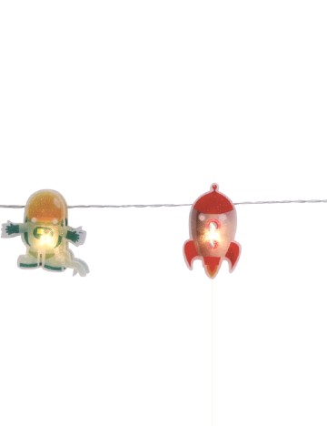 Ghirlanda luminoasa astronauti si rachete, 10 LED Coen bakker deco, mix culori