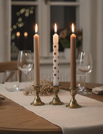 Set lumanari decorative 3 bucati ACTION, mix culori