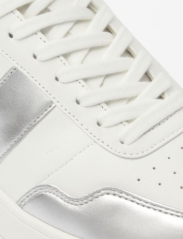 Adidasi C&A, alb/argintiu