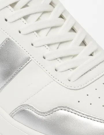 Adidasi C&A, alb/argintiu
