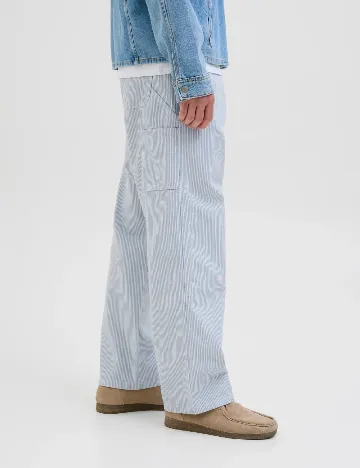 Pantaloni Jack&Jones, albastru/alb Albastru