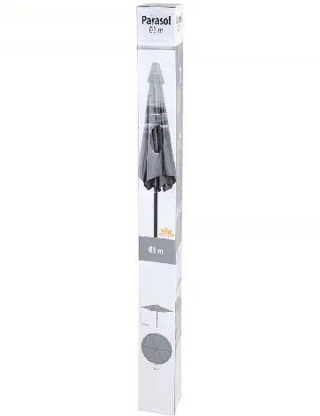 Umbrelă de grădină Ø 3 m Schou, gri Gri