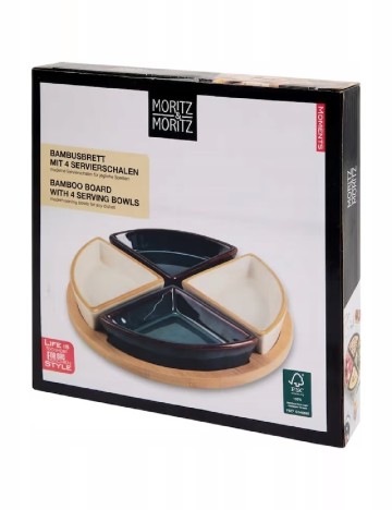 Set boluri cu suport din bambus Moritz & Moritz, mix culori