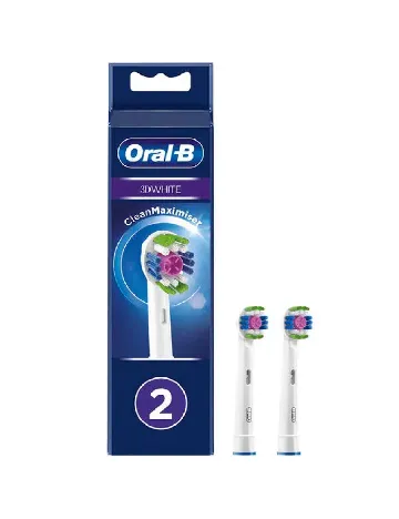 Set capete de periuță 3D White 2 bucati Oral-B, alb