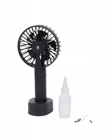 Ventilator portabil cu funcție de pulverizare, negru