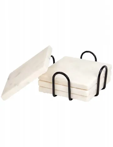 Set suporturi pentru pahare din marmura 4 bucati Zd Trading, alb