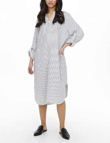 Rochie medie Only, gri/alb