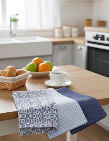 Set prosoape de bucatarie 3 bucati Cape Home, albastru