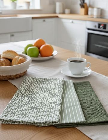 Set prosoape de bucatarie 3 bucati Cape Home, verde