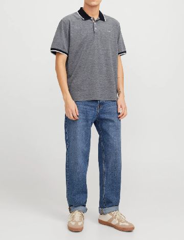 Tricou Jack&Jones, bleumarin/alb