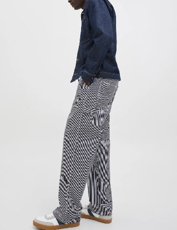 Pantaloni Jack&Jones, bleumarin/alb