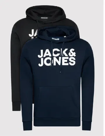 Set Hanorace 2 bucati Jack&Jones, negru/bleumarin