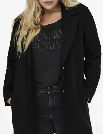 Palton Only Carmakoma, negru Negru