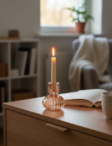 Suport lumanare Home Accents, portocaliu